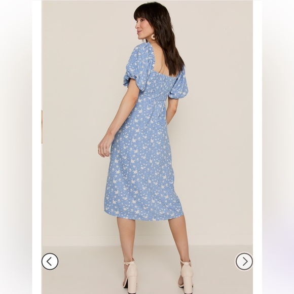 Petra Pleated Upper Floral Midi Dress - Picture 3 of 6